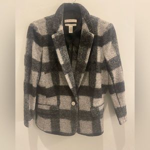 Banana Republic Plaid Gray and Black Jacket - Size 10